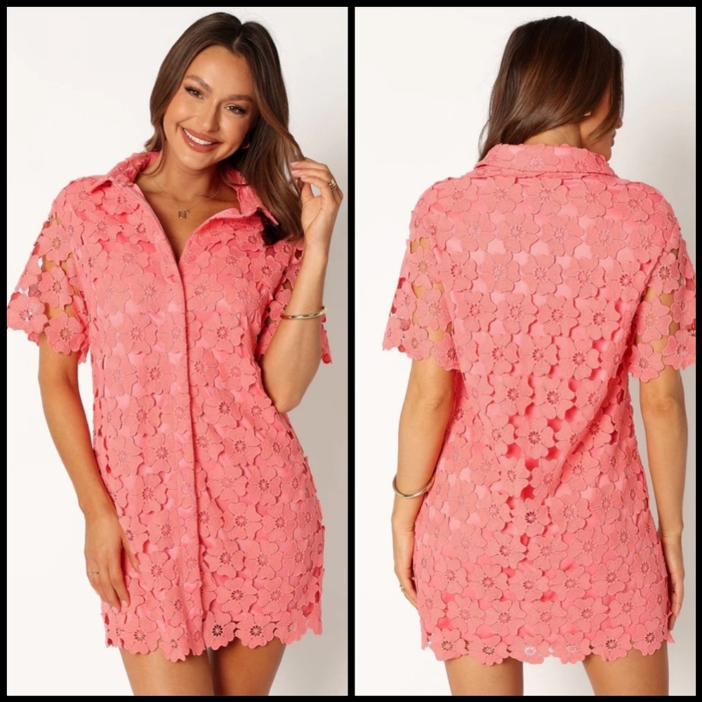 EUC Petal & Pup Tallie Mini Dress in Watermelon - Picture 2 of 16